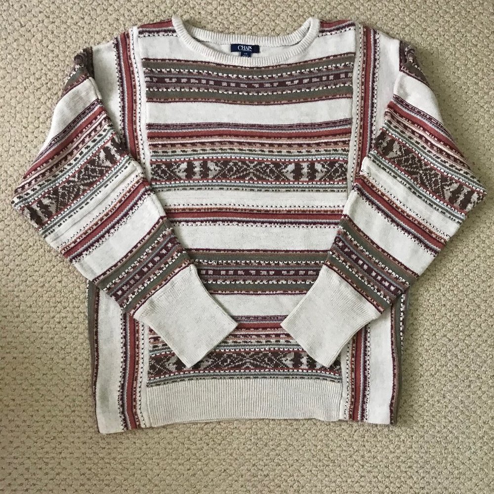 Chaps Pullover Patterned Sweater